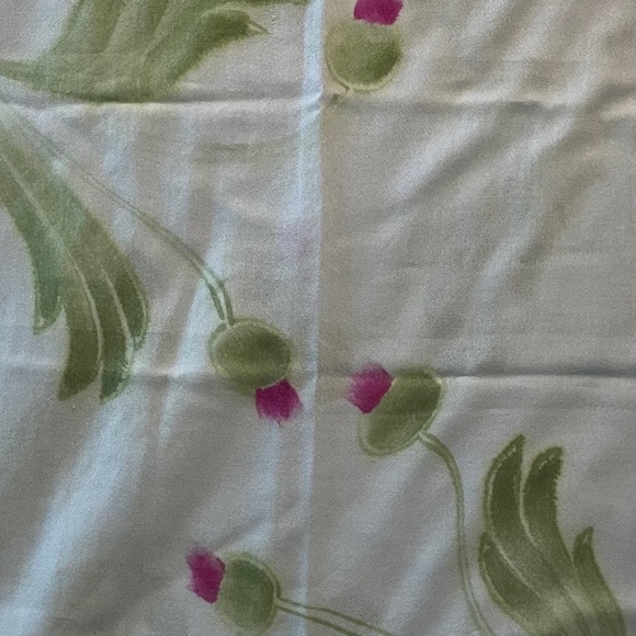 Cashmere scarf with Hand Screened Thistle Design - Picture 3 of 5